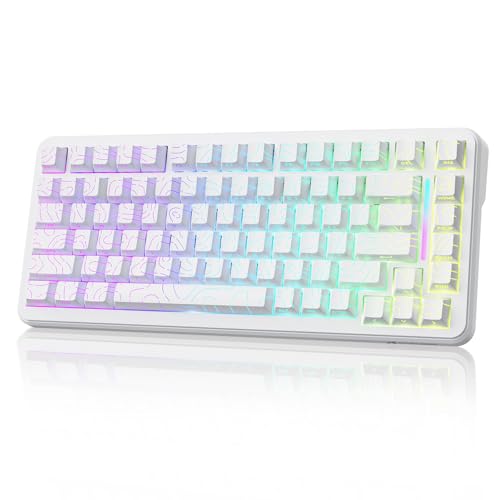 MAMBASNAKE ATTACK SHARK X82PRO HE 75% Wireless Rapid Trigger Gaming Keyboard, Hall Effect Magnetic Switch Keyboard with 0.01mm RT Adjustable Actuation, 8Khz Polling Rate, Hot-Swap, RGB, for PC Gamer (White) - Image 1
