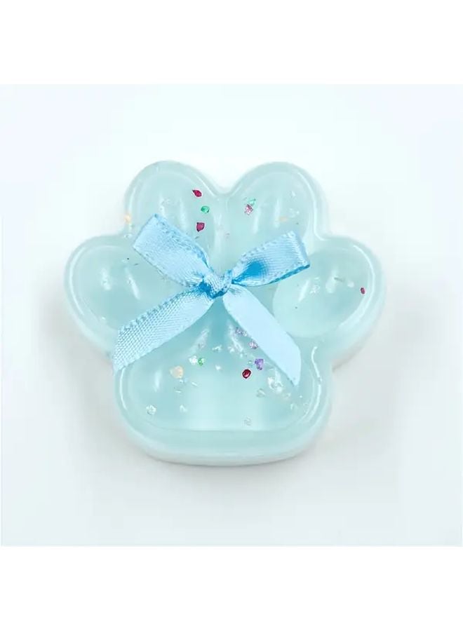 Small Cat Paw Crushable Sensory Toy Soft TPR Glitter Confetti Blue Gift - Image 1