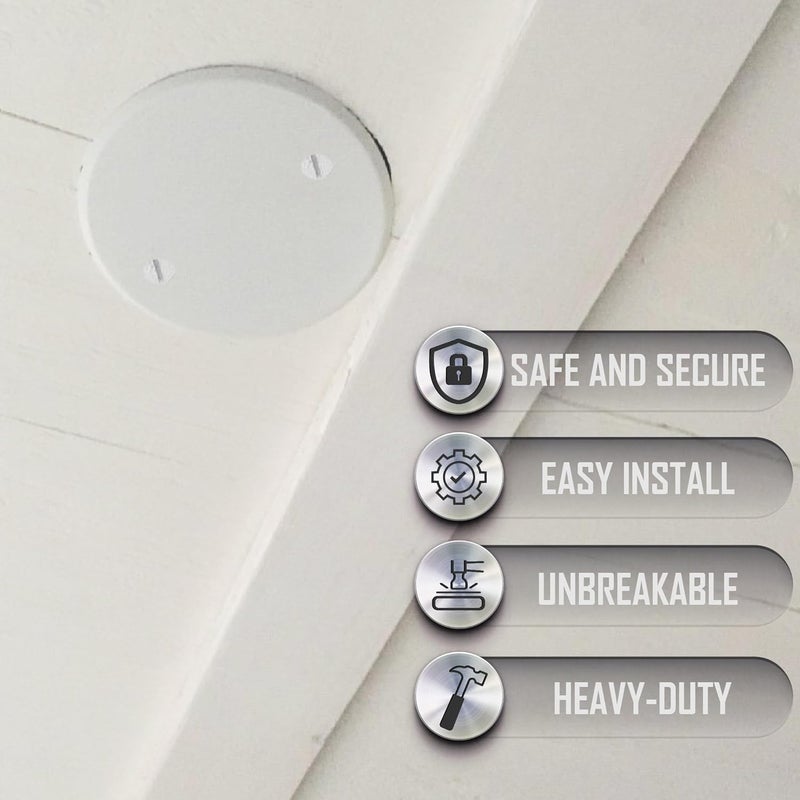 TayMac LPB3325 Flat Blank 5-Inch Round Standard Metallic Wallplate, White - Image 4