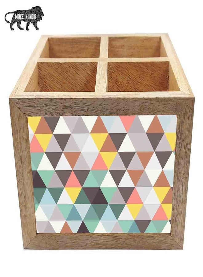 Nutcase Wooden Cutlery Stand Holder Silverware Caddy Spoons Forks Knives Organizer for Dining Table & Kitchen -Made in India-Spoons NOT Included - Diamond Shape - Image 5