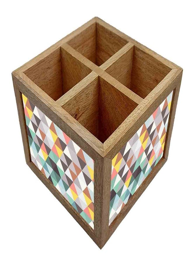 Nutcase Wooden Cutlery Stand Holder Silverware Caddy Spoons Forks Knives Organizer for Dining Table & Kitchen -Made in India-Spoons NOT Included - Diamond Shape - Image 2