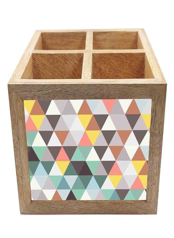 Nutcase Wooden Cutlery Stand Holder Silverware Caddy Spoons Forks Knives Organizer for Dining Table & Kitchen -Made in India-Spoons NOT Included - Diamond Shape - Image 3