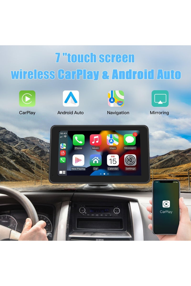تراديو شاشة كار بلاي لاسلكية أوتو إيه بي سي، جهاز لوحي محمول بحجم كار بلاي، راديو ستيريو للسيارة بنظام أندرويد أوتو، شاشة أبل كار بلاي - Image 2