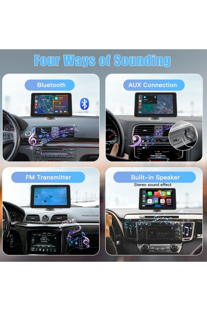تراديو شاشة كار بلاي لاسلكية أوتو إيه بي سي، جهاز لوحي محمول بحجم كار بلاي، راديو ستيريو للسيارة بنظام أندرويد أوتو، شاشة أبل كار بلاي - Image 3