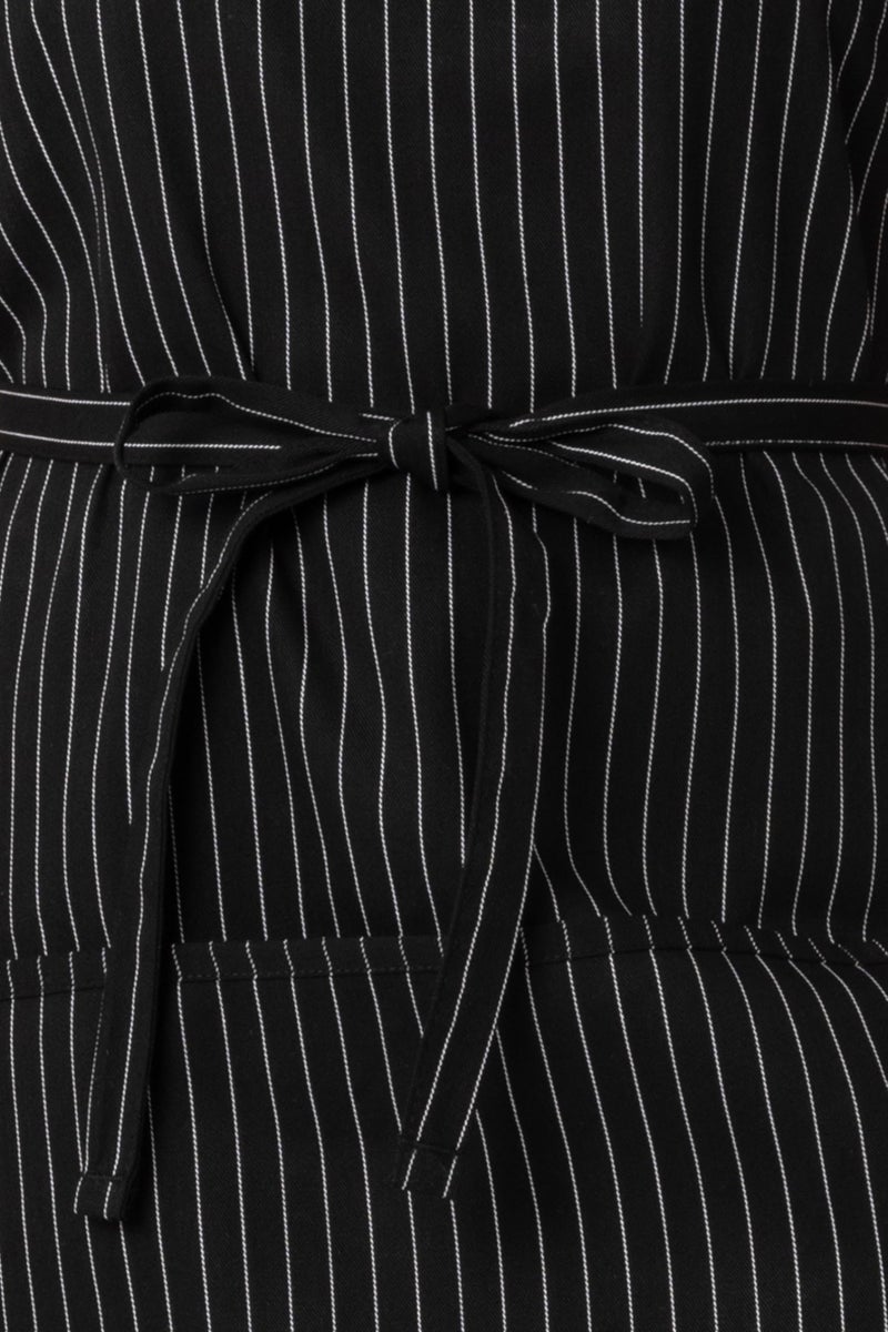Chef Works Unisex Three Pocket Apron, Black White Pinstripe, One Size - Image 3