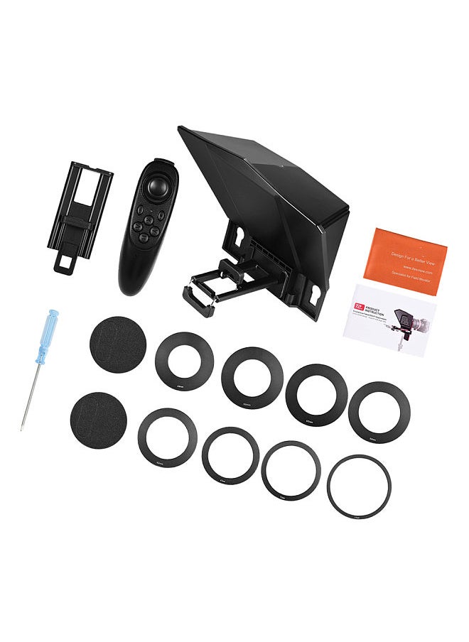 Generic - Smartphone/Tablet/DSLR Camera Teleprompter Prompter with Remote Control Lens Adapters Cleaning Cloth Supports Wide Angle Lens for Stage Speech Live Streaming Online Video Vlog - Image 1
