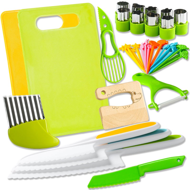 Hirger 40Pcs Kids Knife Set for Real Cooking Montessori Kitchen Tools for Toddlers Kitchen Toy for 3 4 5 6 7 8 9 10 Year Old Boys Girls Birthday Gifts - Image 3