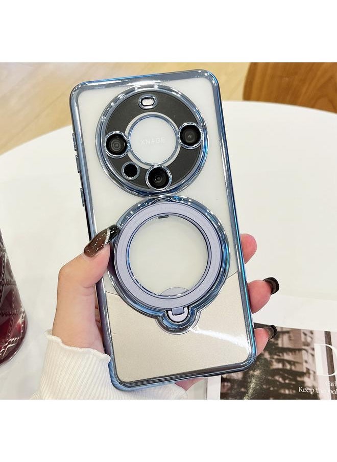 erorex - For Huawei Mate 60 Pro / 60 Pro+ Electroplating MagSafe 360 Degree Rotation Holder Shockproof Phone Case(Blue) - Image 1