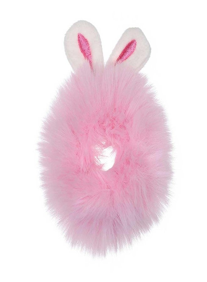 Teensery 9 Pcs Bunny Ear Hair Scrunchies Furry Rabbit Ear Hair Bands Elastic Hair Ties Plush Hair Ropes Ponytail Holder Hair Accessories for Women and Girls, Random Color - Image 4