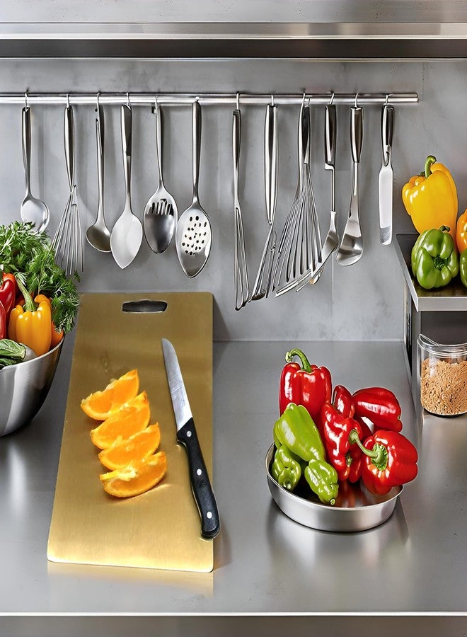 JNXHON Kitchen tools Titanium Cutting Board Stainless steel double-sided Cutting Board, Stainless steel and face pad suitable for Cutting various fruits, seafood, Fish, Vegetables, and Mea (golden) - Image 2