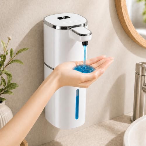 Sigerio Automatic Liquid Soap Dispenser, 9 Adjustable Levels, 380ml/12.8oz, Touchless Hand Soap or Dish Soap Dispenser,IR Sensor & Display,Wall-Mount or Tabletop Use for Bathroom Kitchen - Image 1