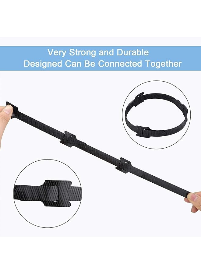 erorex Cable Ties Adjustable Reusable Cord Organizer Velcro Straps And Cable Ties Velcro Cord Wraps And Velcro Strips For Neat Cable Management Black 100Pcs - Image 3