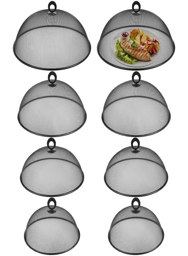Foxtell 8 Pcs Metal Mesh Food Cover 14" 12" 11" 10" Mesh Food Tents Fly Fruit Screen Food Net Dome Screen Plate Covers for Dinner Plates Reusable Picnic Food Umbrella for Table, Camping, Outside Parties - Image 1