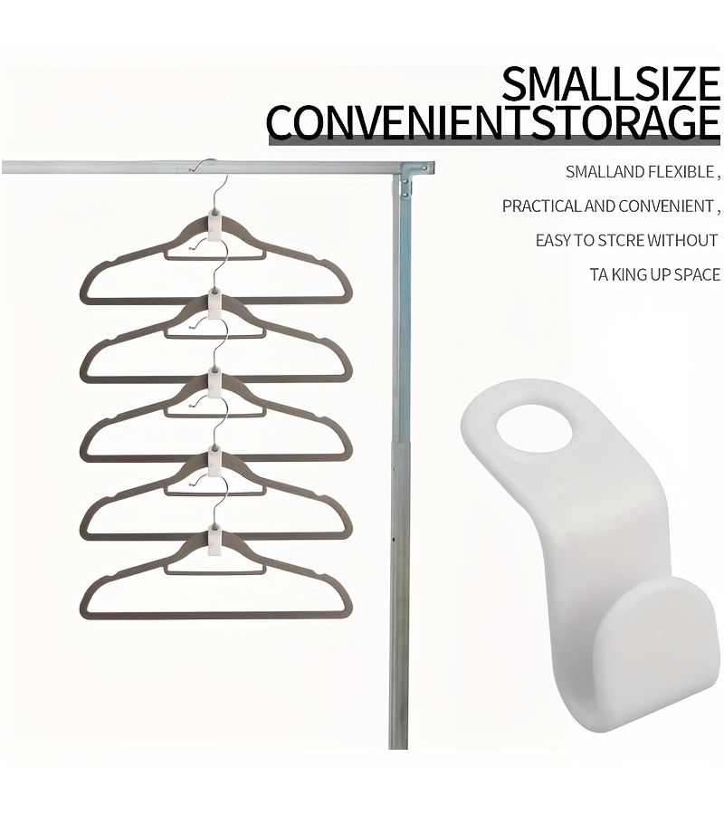 White 17Pcs Gravity Wardrobe Organizer with Hooks Space Saving Sturdy - Image 1