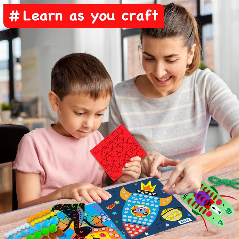 EZCRA Craft Kits for Kids Ages 4-8 â€“ 21 Projects in 1 Craft Box for Kids â€“ All Inclusive No Mess Arts and Crafts Kit, Educational Activity Box for Boys & Girls - Image 4