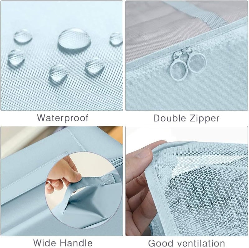 OCEANEVO Polypropylene 9 Pcs Packing Cubes, Travel Luggage Organizer For Men And Women, Toiletry Bag, Packing Cubes For Travel With Tooth Brush Holder- Set Of 9- Sky Blue - Image 4