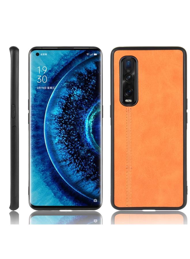 اس-توب جراب لهاتف Oppo Find X2 Pro الإصدار العادي مقاوم للصدمات بنمط جلد البقر المخيط من مادة PC + PU + TPU - Image 1