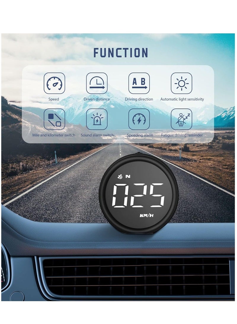 Car Heads Up Display with Fatigue Driving Reminder and Compass - Image 2