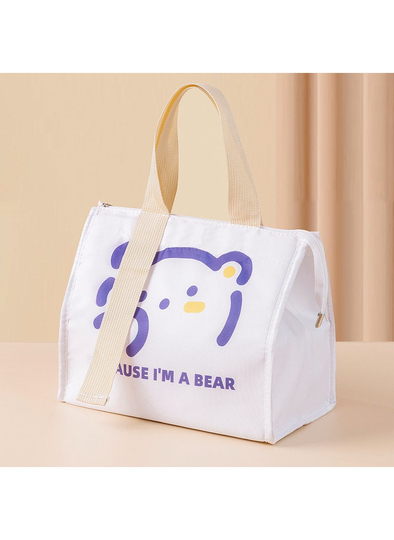Generic Korean Style Insulated Lunch Bag Cartoon Design White Bear 