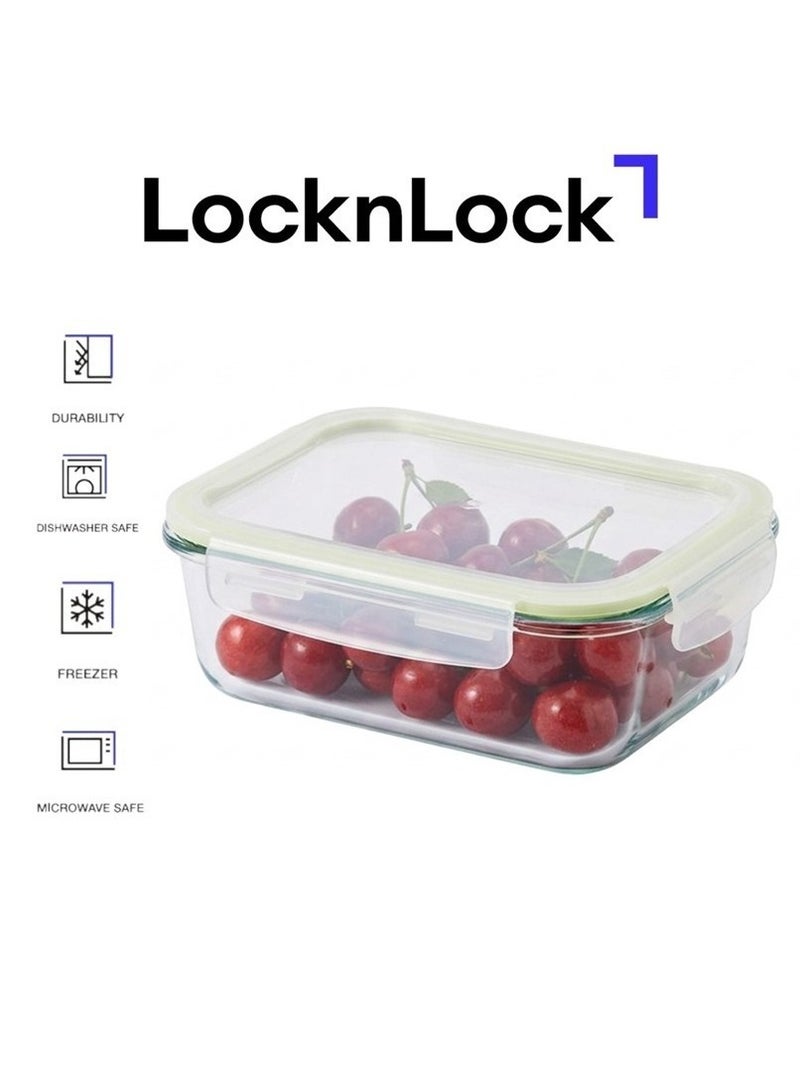 LocknLock Fresh Oven-Safe Glass Rectangular Container 630ml â€“ Airtight, Leakproof & Heat-Resistant - Image 1