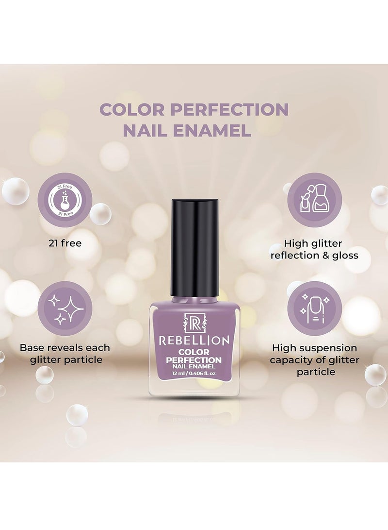 Rebellion Color Perfection Nail Enamel 12ml Dusky mauve Mesmerizing Mauve RG01 - Image 4