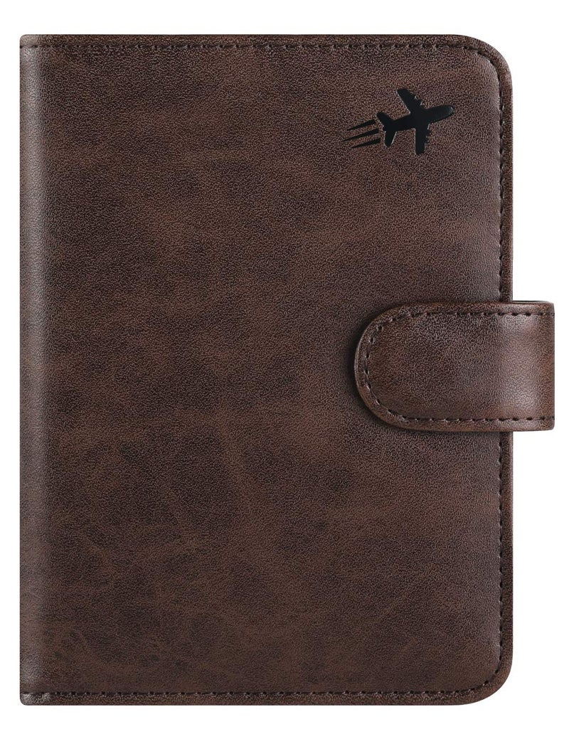 PASCACOO Passport Holder Cover Wallet RFID Blocking Leather Card Case Travel Accessories for Women Men (Z #Chocolate)  - Image 1