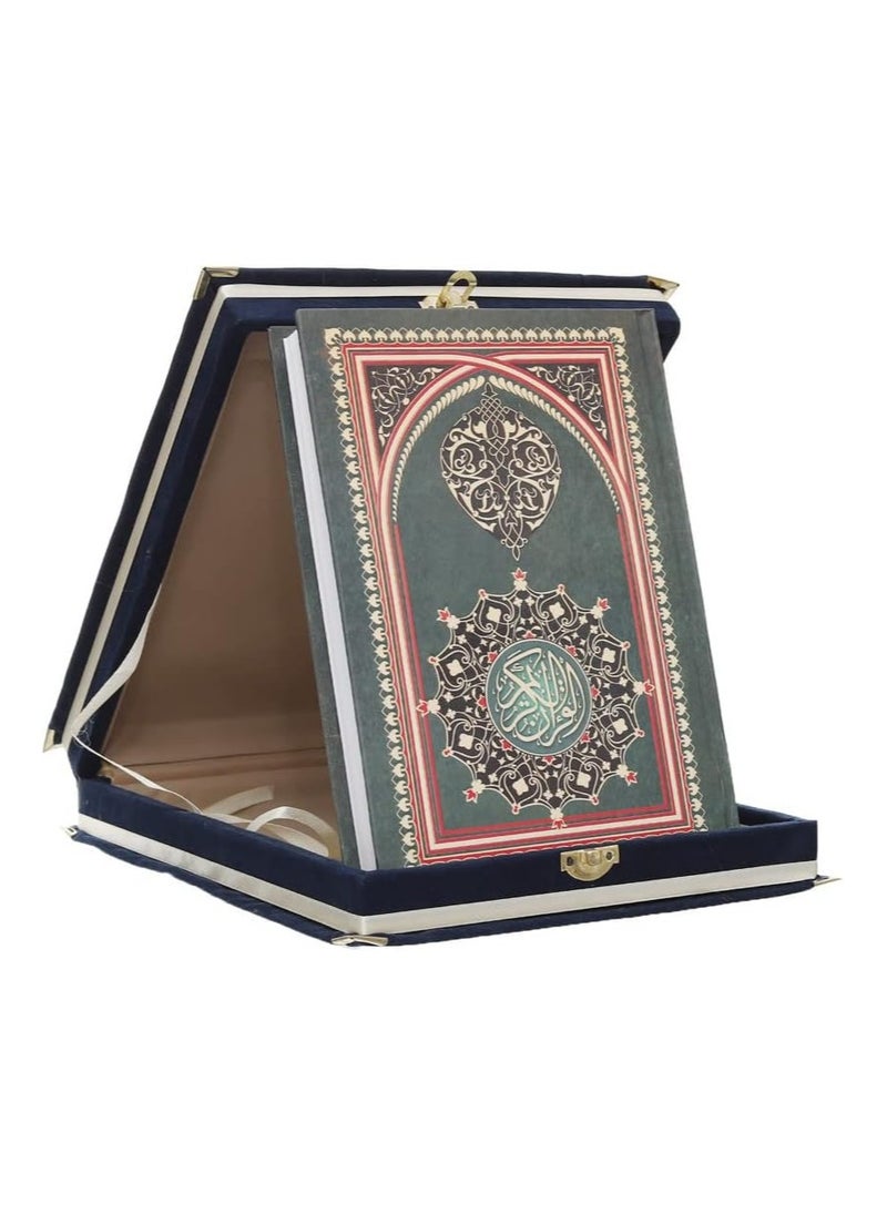 جنرال مصحف المسجد الاقصي حجم كبير بعلبة قطيفة وقفل, كحلي  - Image 2