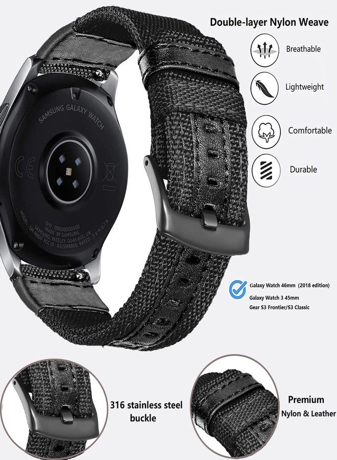 Olytop for Galaxy Watch 46mm Bands, Galaxy Watch 3 45mm Band, Gear S3 Frontier Bands, 22mm Nylon Sports Replacement Strap Wristband - 2 Pack - Image 3