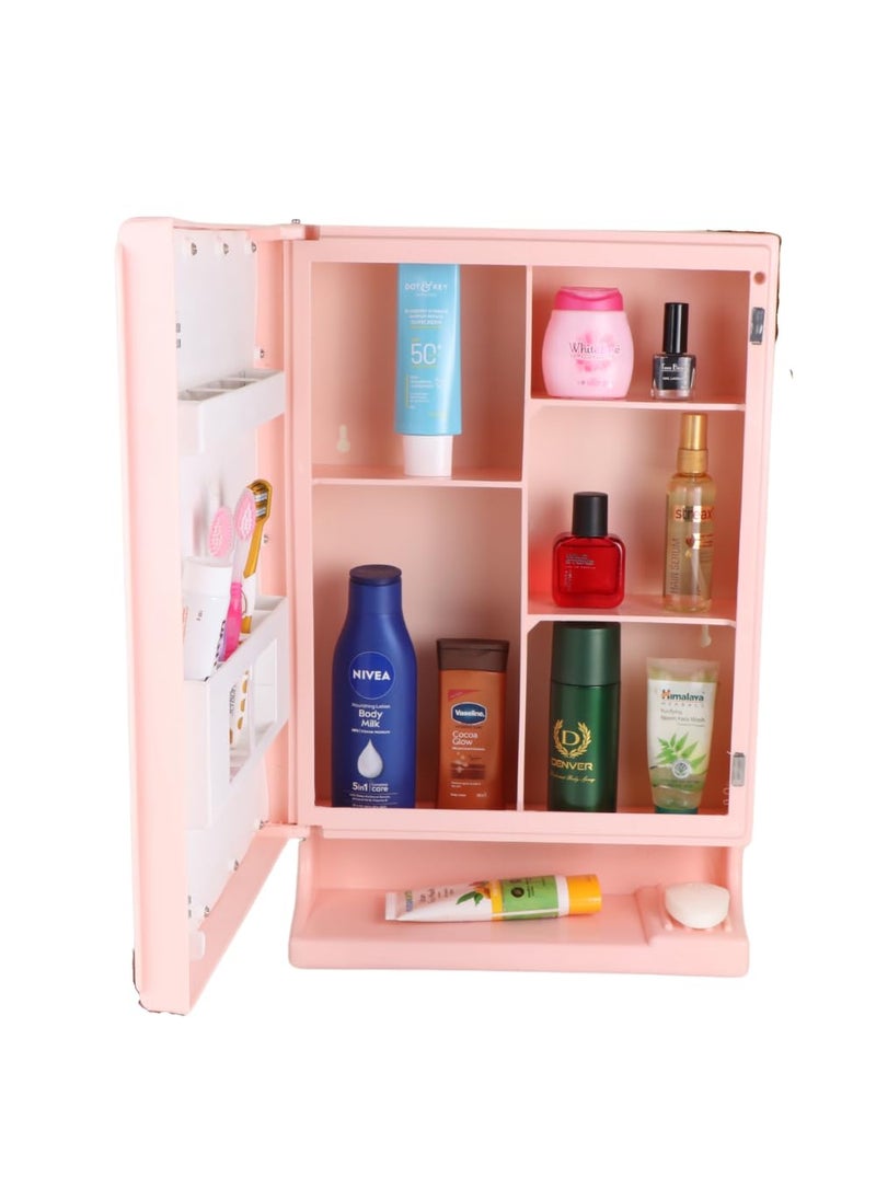 CIPLA PLAST CIPLA PLAST New Look Mirror Cabinet Bathroom Mirror Cabinet Mirror Cabinett Mir for Bathroom Storage Cabinet Bathroom Hardware Accessories Pink  - Image 2