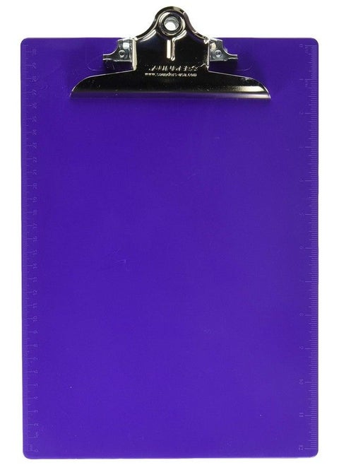 21606 Recycled Plastic Clipboard W Ruler Edge 1" Clip Cap 8 1 2 X 12 Sheets Purple