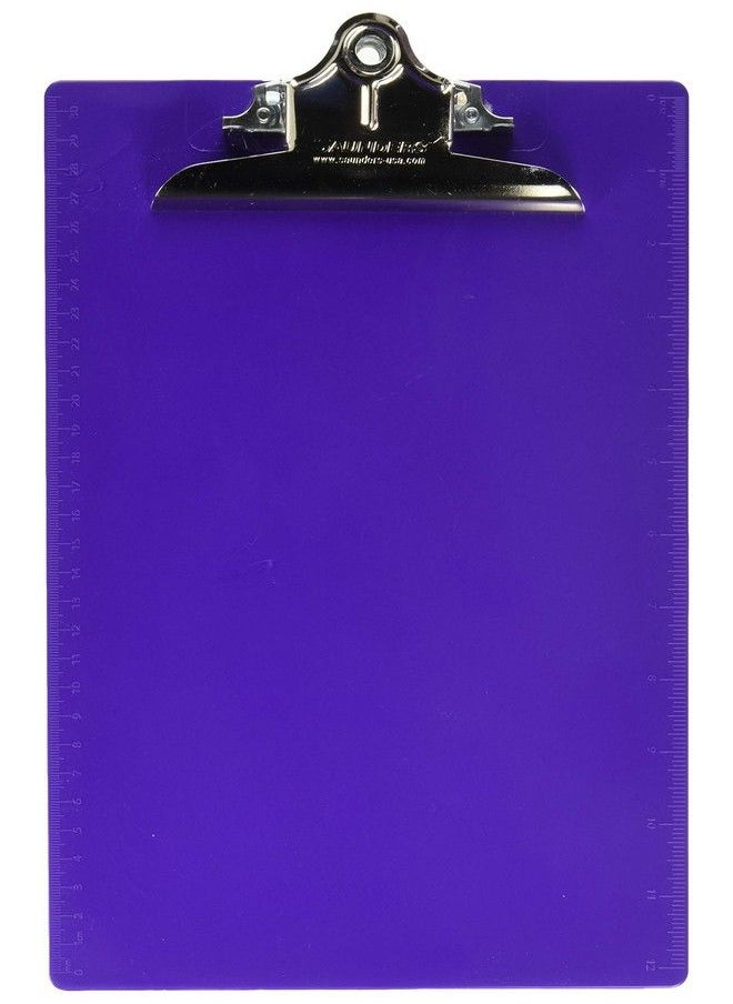 Saunders - 21606 Recycled Plastic Clipboard W Ruler Edge 1" Clip Cap 8 1 2 X 12 Sheets Purple - Image 1