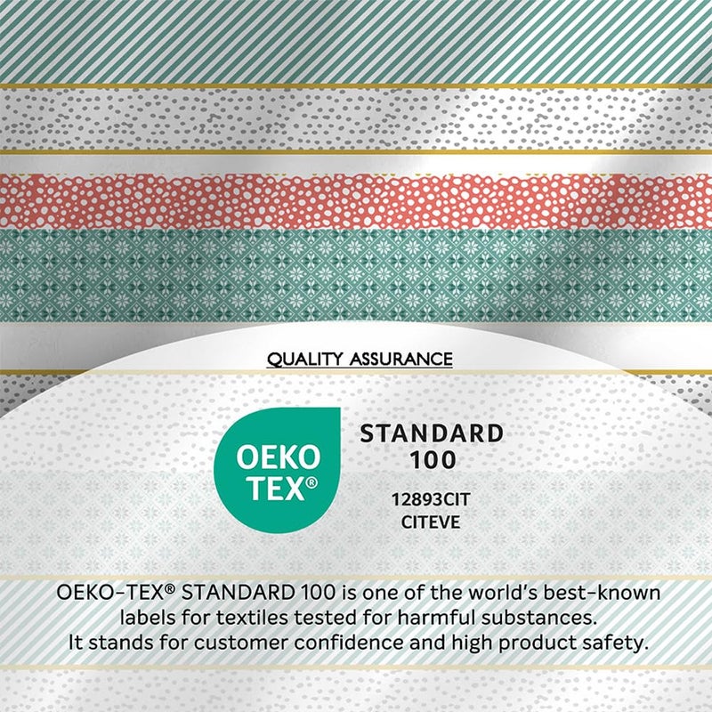 Layers Zen Cotton Blend Double Bedsheet Set Oeko Tex Certified 1 Double Cotton Bedsheet 2 Pillow Covers Breathable AntiWrinkle 225 CVC Border Print Green - Image 5
