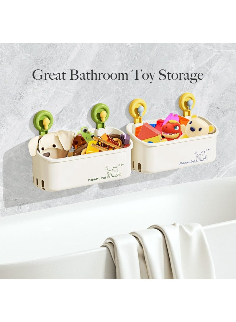 SYOSI Bath Toy Storage, Wall Mounted Bathtub Toy Holder with Strong Suction Cups for Quick Drain and Large Capacity, Durable Bathroom Organizer to Keep Kids Toys Neat and Dry, Green - Image 4