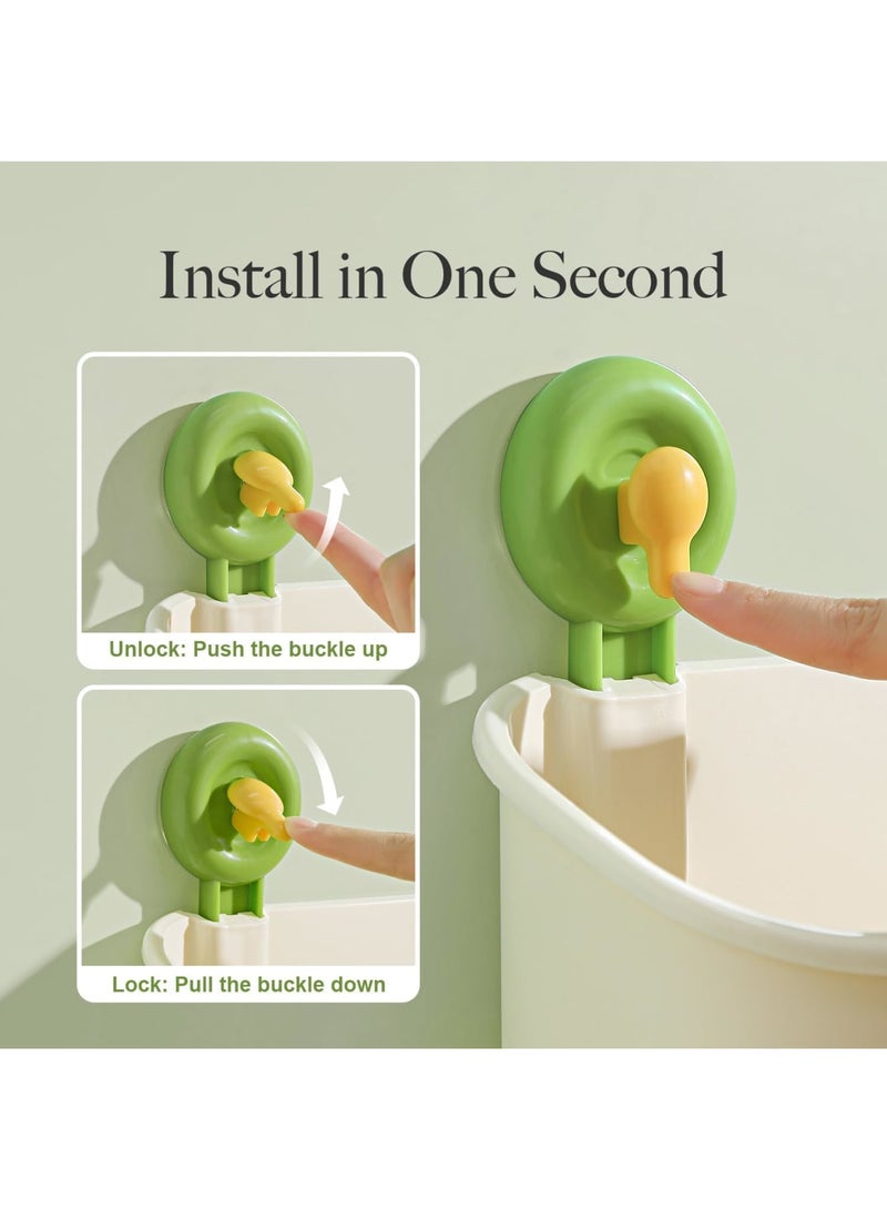 SYOSI Bath Toy Storage, Wall Mounted Bathtub Toy Holder with Strong Suction Cups for Quick Drain and Large Capacity, Durable Bathroom Organizer to Keep Kids Toys Neat and Dry, Green - Image 5