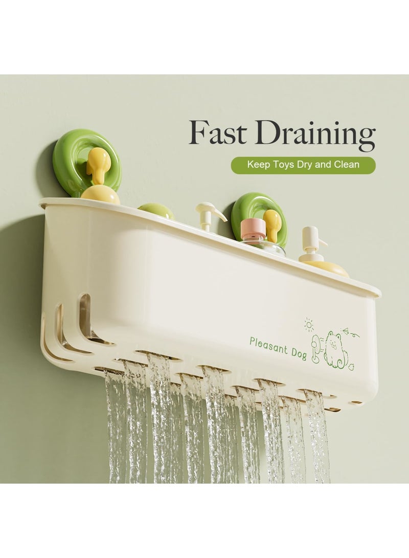 SYOSI Bath Toy Storage, Wall Mounted Bathtub Toy Holder with Strong Suction Cups for Quick Drain and Large Capacity, Durable Bathroom Organizer to Keep Kids Toys Neat and Dry, Green - Image 3