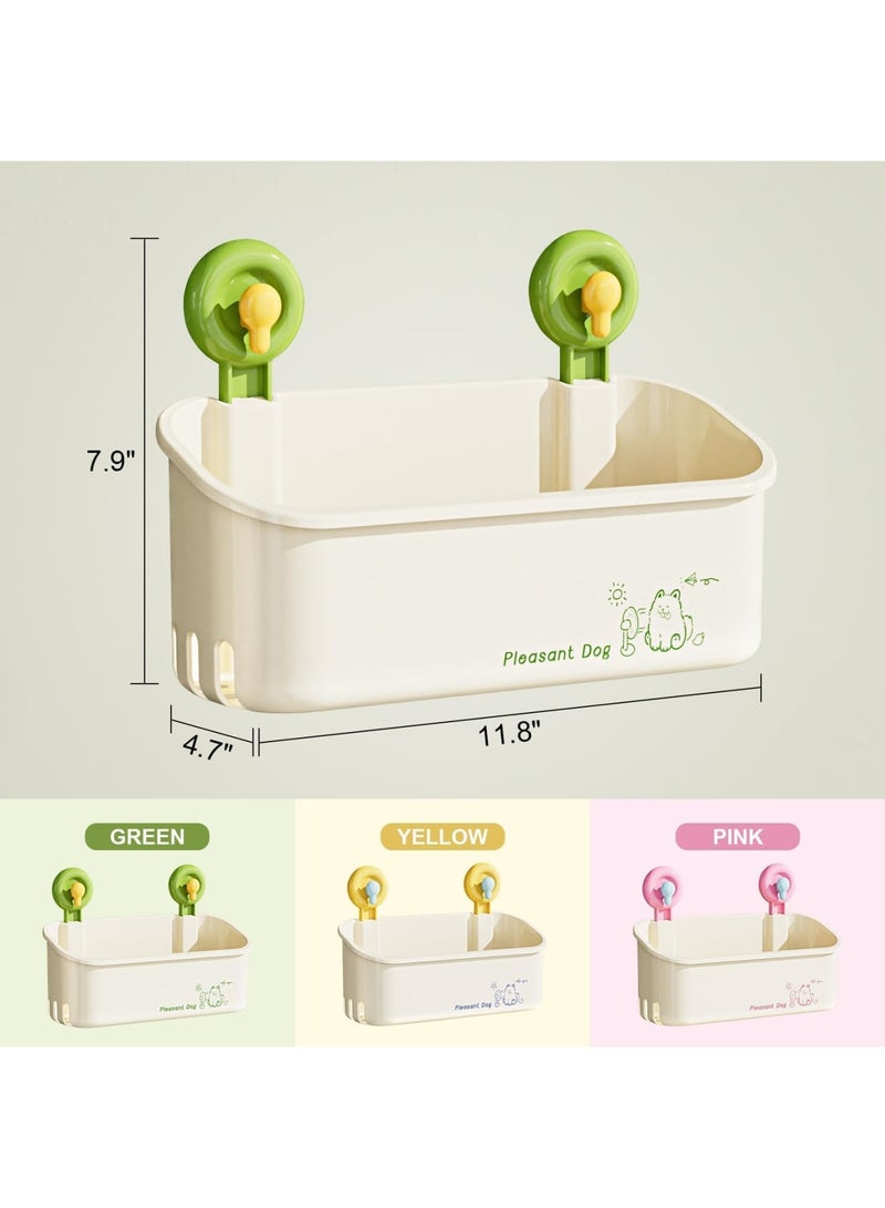 SYOSI Bath Toy Storage, Wall Mounted Bathtub Toy Holder with Strong Suction Cups for Quick Drain and Large Capacity, Durable Bathroom Organizer to Keep Kids Toys Neat and Dry, Green - Image 2