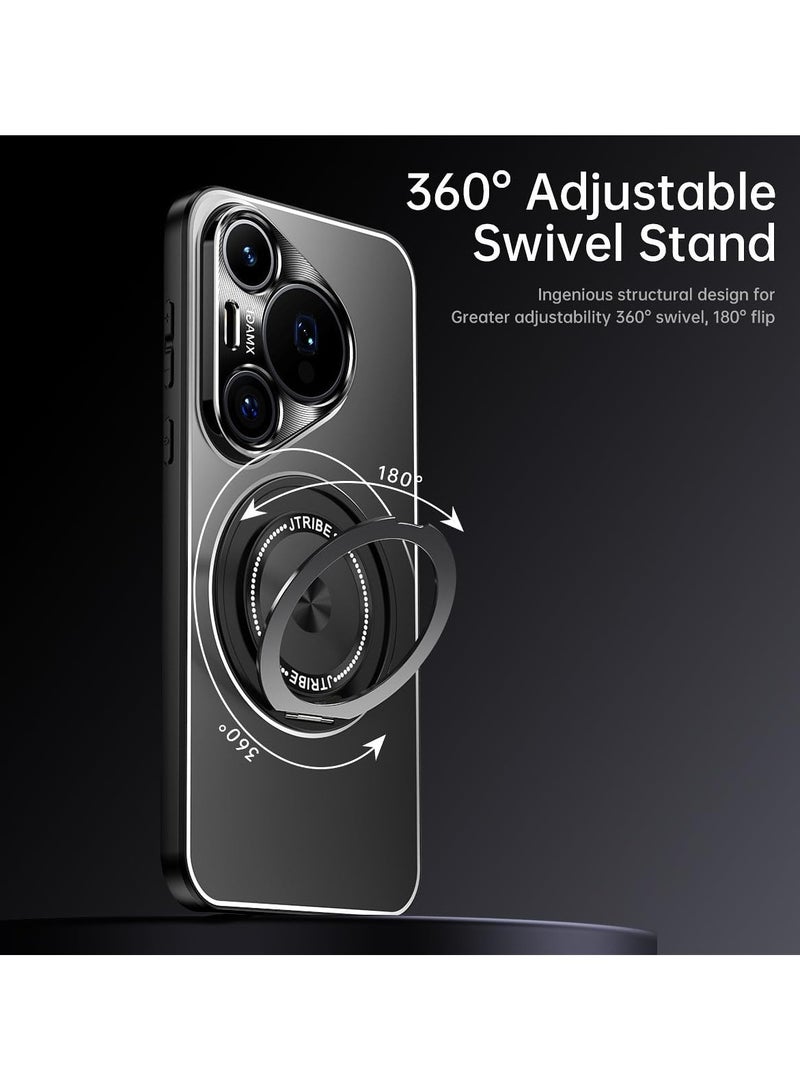 general Frosted Magnetic Case Compatible with Huawei Pura 80 Pro/Pura 80 Pro Plus, Built-in Magnetic Coil, Shock and Drop Protection Cover with Swivel Stand - Image 2
