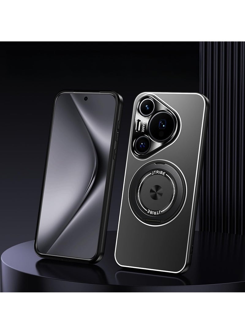 general Frosted Magnetic Case Compatible with Huawei Pura 80 Pro/Pura 80 Pro Plus, Built-in Magnetic Coil, Shock and Drop Protection Cover with Swivel Stand - Image 1