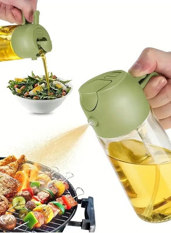 Haidue 2-In-1 Glass Oil Bottle  For Spraying And Pouring Oil  470 Ml  With Automatic Cap Opening And Closing  And Equipped With A Brush (Brush Color Random) - Image 3