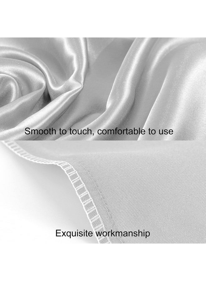BEDSUM 2 Pack Silk Satin Toddler Pillowcases, Luxury Silky Travel Envelope Closure Pillow Cases for Baby Boys and Girls, 14x20 Inches, Silver Grey - Image 4