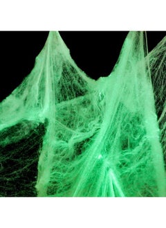 Glow In The Dark Spider Web Halloween Fake Spider Web White Stretch Spider Webs Halloween Decoration Cobwebs For Creepy Halloween Home And Party Indoor And Outdoor Decor 200 G(2)