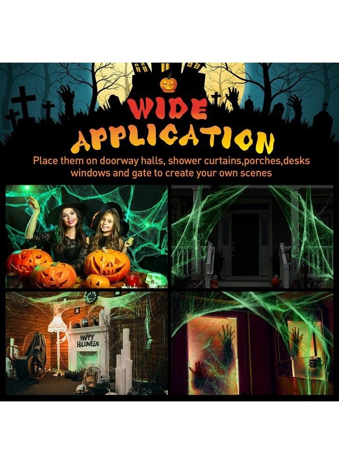 Shappy - Glow In The Dark Spider Web Halloween Fake Spider Web White Stretch Spider Webs Halloween Decoration Cobwebs For Creepy Halloween Home And Party Indoor And Outdoor Decor 200 G(2) - Image 1