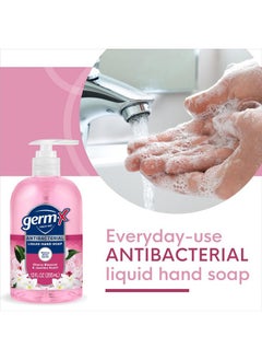 Germ-X Germ-X Antibacterial Hand Soap, Moisturizing Liquid Hand Wash for Kitchen or Bathroom, pH Balanced & Dermatologist Tested, Jasmine & Cherry Blossom, 12 oz Pump Bottle (Pack of 4)  - Image 3