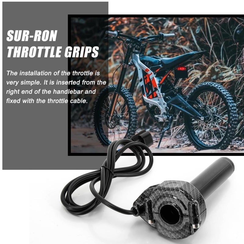 psler Throttle Grips Handlebar for Sur Ron, PSLER Throttle Handle with Rolling Bearing Electric Throttle Handle Accelerator for Sur-Ron Light Bee X/S Segway X160 X260 Handle Grips (Imitation Carbon Fiber) - Image 4