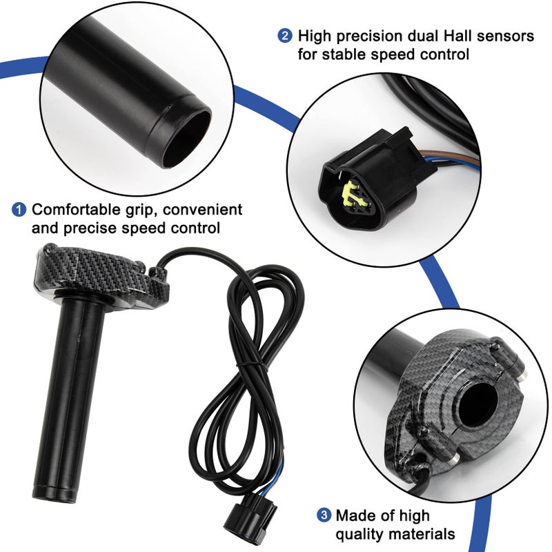psler Throttle Grips Handlebar for Sur Ron, PSLER Throttle Handle with Rolling Bearing Electric Throttle Handle Accelerator for Sur-Ron Light Bee X/S Segway X160 X260 Handle Grips (Imitation Carbon Fiber) - Image 3