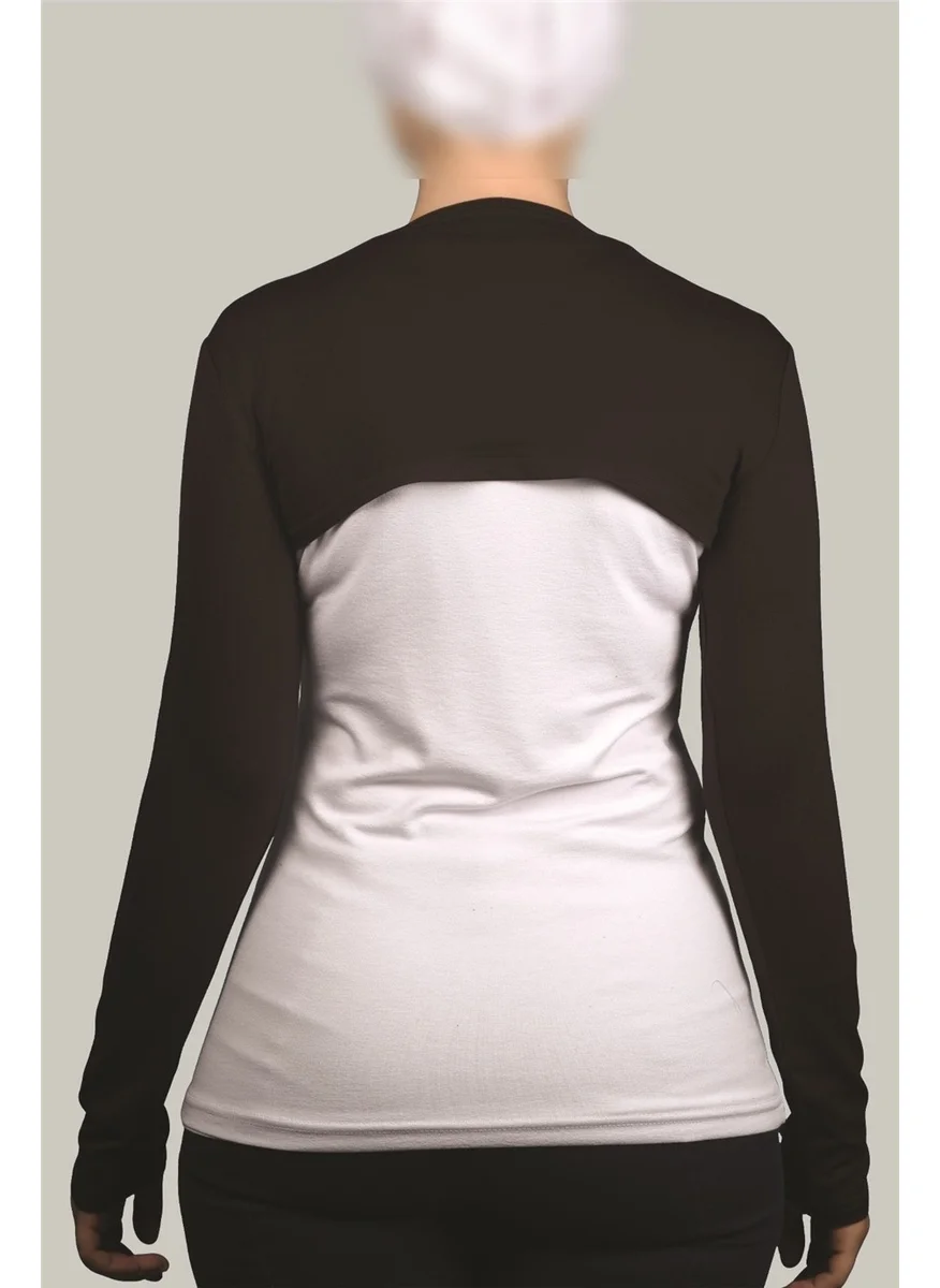 التوبة Long Sleeve Hijab Bolero - Dark Brown