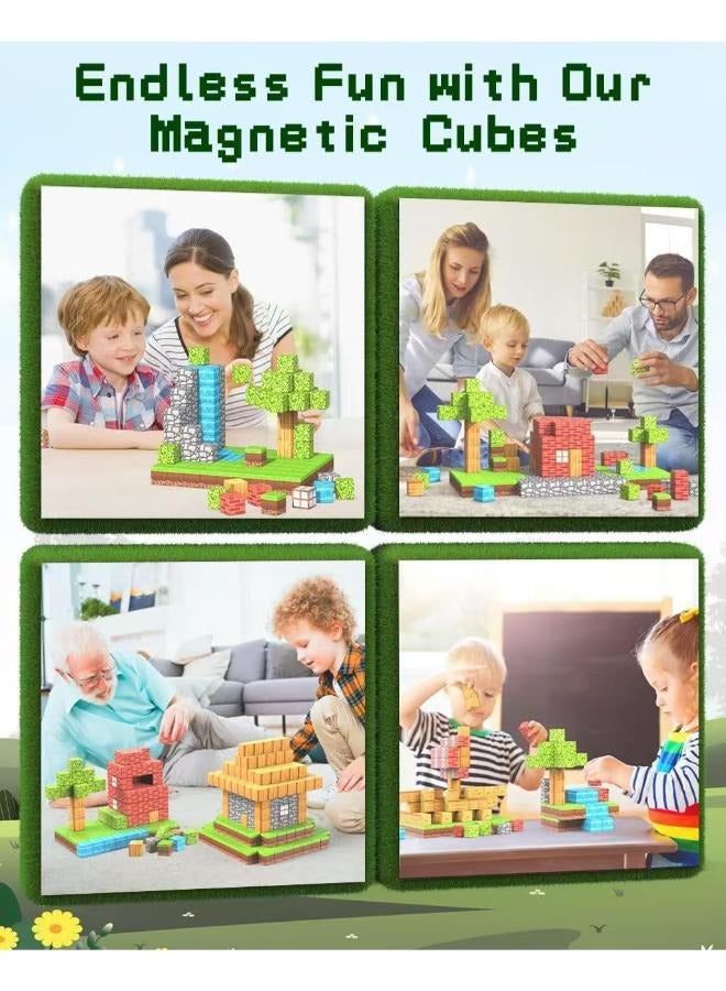 GOGA 144PCS Building Magnetic Blocks,Build Mine Magnet World Toys for Set for Boys & Girls Age 3+, STEM Montessori Sensory Toys ,Magnet Cubes Classroom Must Haves Construction Toy - Image 3