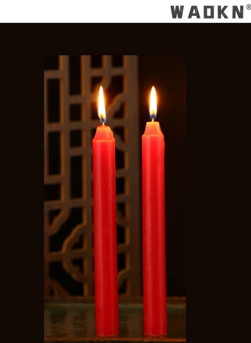 دبليو أيه أو كي أن 10Sets من شموع الإضاءة المنزلية الطوارئ بدون دخان قطر شمعة القطب الطويل 1.7 × 20 سم يمكن أن تحترق لمدة حوالي 6 ساعات غير معطرة حفل الزفاف المنزلي عيد الميلاد ديكور الزفاف المنزلي وشموعات الديكور المنزلي - Image 3