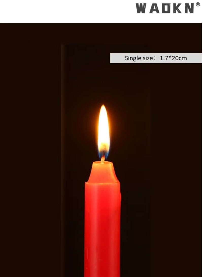 دبليو أيه أو كي أن 10Sets من شموع الإضاءة المنزلية الطوارئ بدون دخان قطر شمعة القطب الطويل 1.7 × 20 سم يمكن أن تحترق لمدة حوالي 6 ساعات غير معطرة حفل الزفاف المنزلي عيد الميلاد ديكور الزفاف المنزلي وشموعات الديكور المنزلي - Image 2
