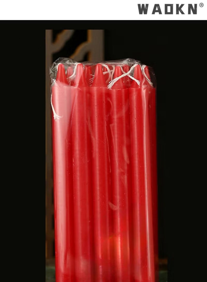 دبليو أيه أو كي أن 10Sets من شموع الإضاءة المنزلية الطوارئ بدون دخان قطر شمعة القطب الطويل 1.7 × 20 سم يمكن أن تحترق لمدة حوالي 6 ساعات غير معطرة حفل الزفاف المنزلي عيد الميلاد ديكور الزفاف المنزلي وشموعات الديكور المنزلي - Image 4